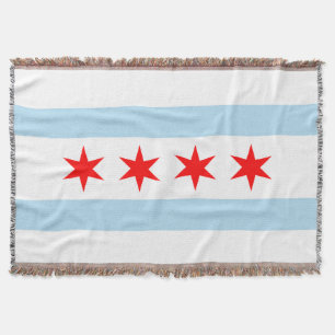 Flag of Chicago Throw Blanket