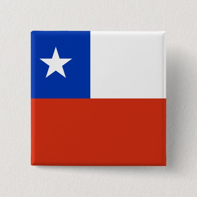 Flag of Chile 2 Inch Square Button (Front)