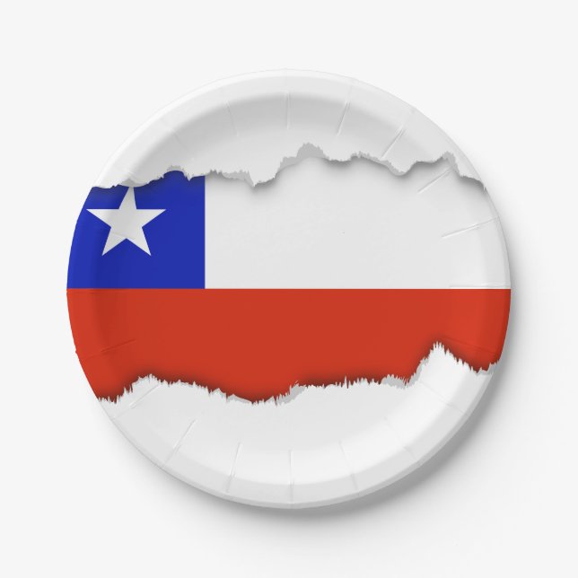 Flag of Chile Paper Plate (Front)