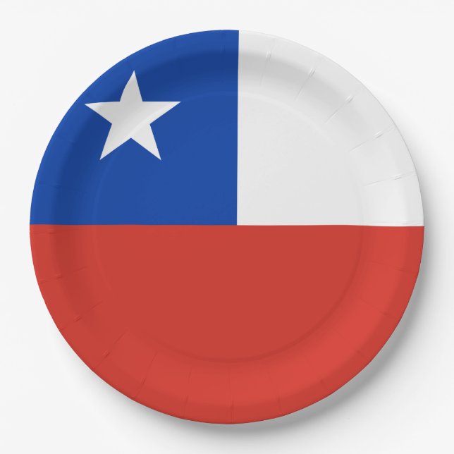 Flag of Chile Paper Plate (Front)