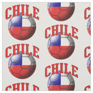Flag of Chile Soccer Ball Pattern Fabric