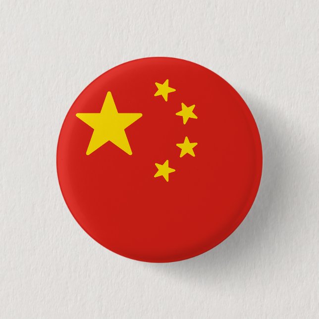 Flag of China 1 Inch Round Button (Front)