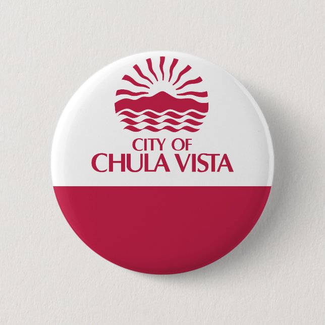 Flag of Chula Vista, California 2 Inch Round Button (Front)