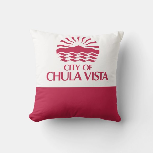 Flag of Chula Vista, California Throw Pillow (Front)