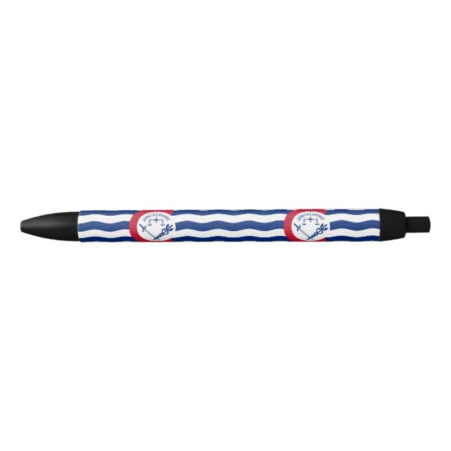 Flag of Cincinnati, Ohio Black Ink Pen (Front)