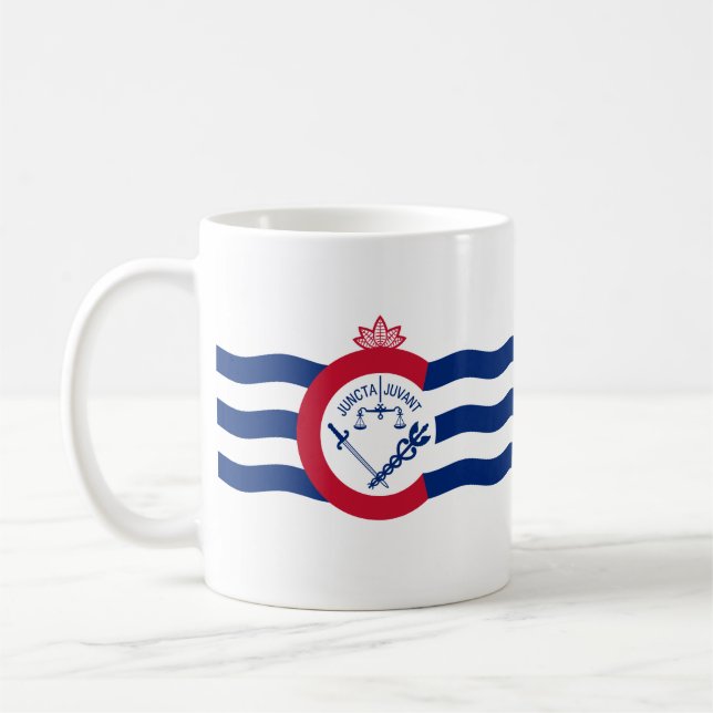 Flag of Cincinnati, Ohio Coffee Mug (Left)