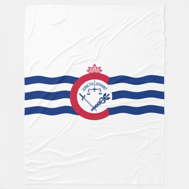 Flag of Cincinnati, Ohio Fleece Blanket (Front)