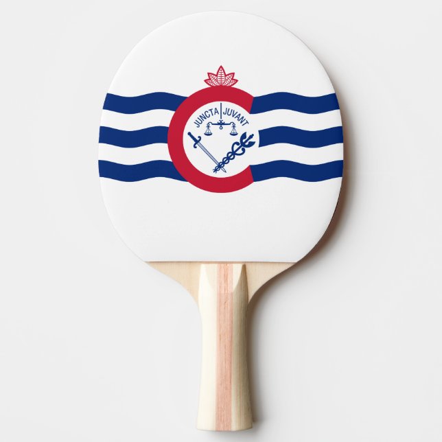 Flag of Cincinnati, Ohio Ping-Pong Paddle (Front)