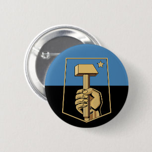 Flag of city of Donetsk 2 Inch Round Button