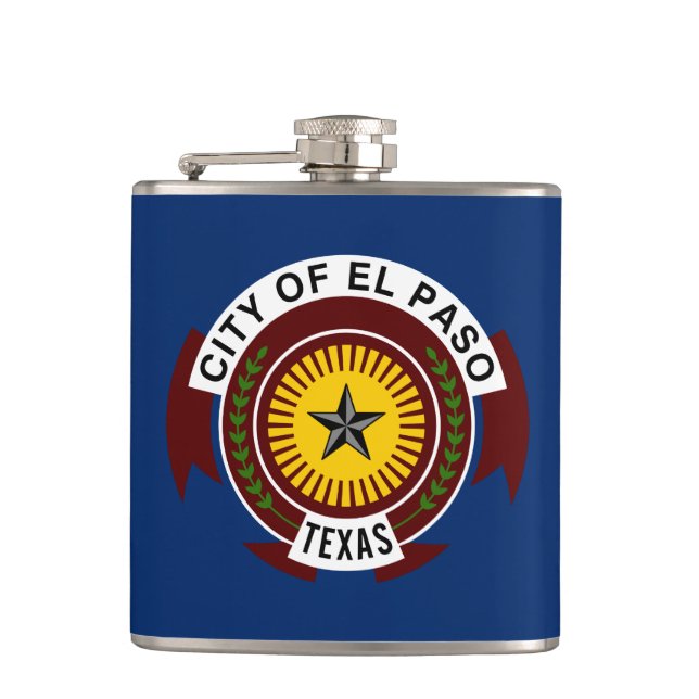 Flag of City of El Paso, Texas Flask (Front)