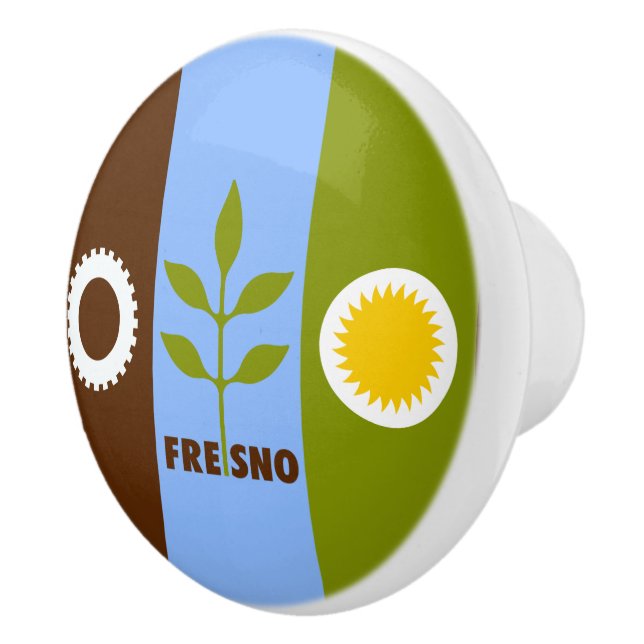 Flag of city of Fresno, California Ceramic Knob (Right)