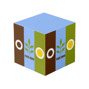 Flag of city of Fresno, California Cube