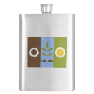 Flag of city of Fresno, California Flask