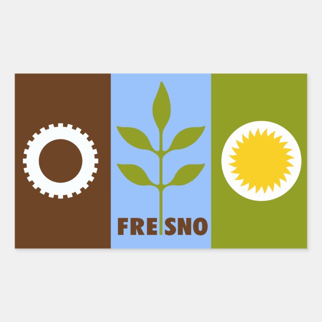 Flag of city of Fresno, California Rectangular Sti Sticker (Front)