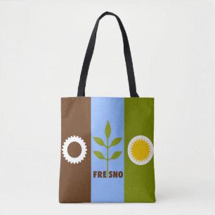 Flag of city of Fresno, California Tote Bag
