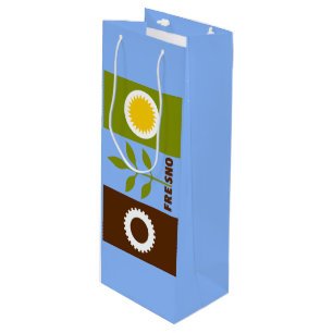 Flag of city of Fresno, California Wine Gift Bag