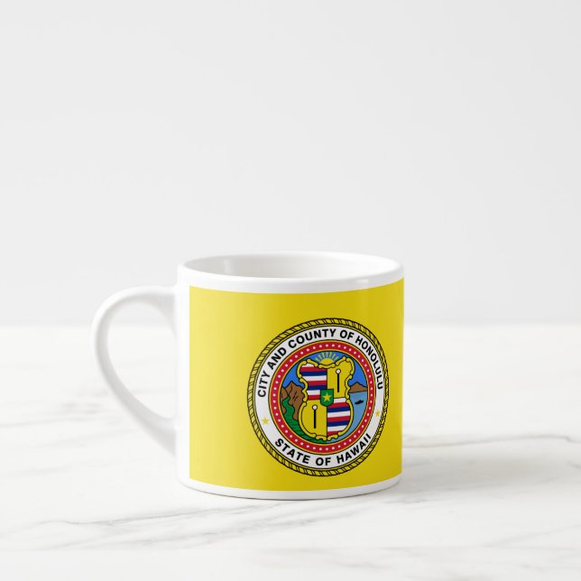Flag of city of Honolulu, Hawaii Espresso Cup (Left)