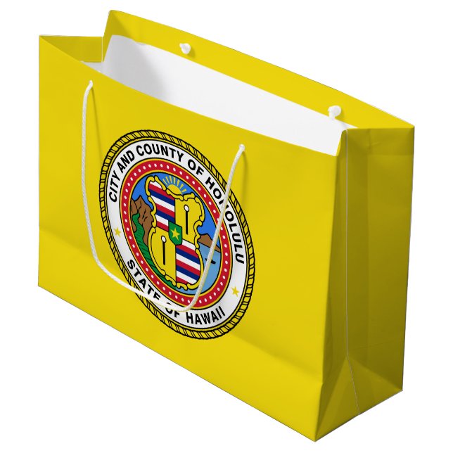 Flag of city of Honolulu, Hawaii Large Gift Bag (Front Angled)