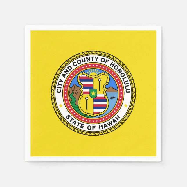 Flag of city of Honolulu, Hawaii Napkins (Front)