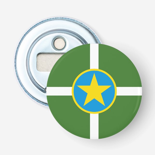 Flag of city of Jackson, Mississippi Bottle Opener (Front)