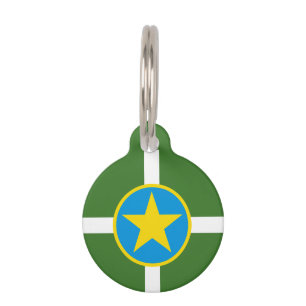 Flag of city of Jackson, Mississippi Pet ID Tag