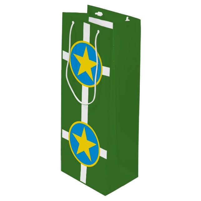 Flag of city of Jackson, Mississippi Wine Gift Bag (Front Angled)