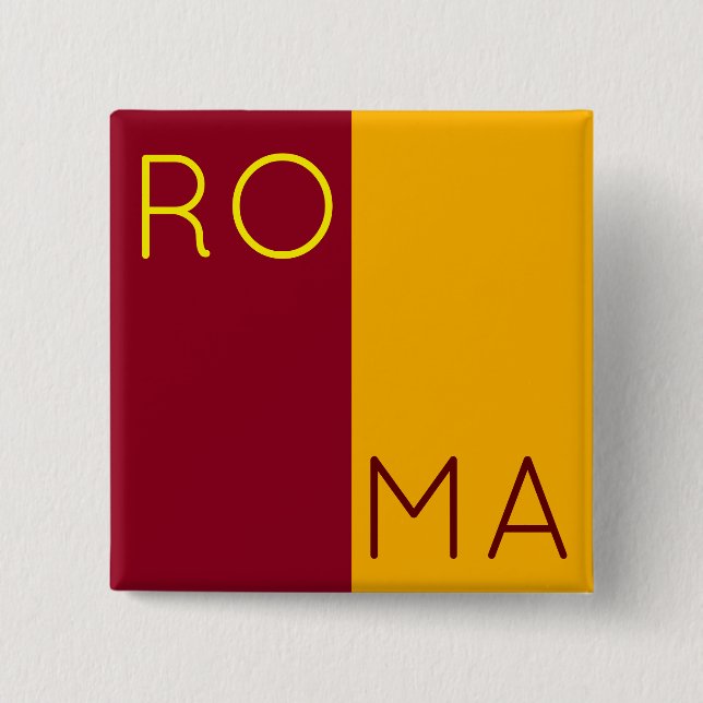Flag of city of Rome, Italy 2 Inch Square Button (Front)