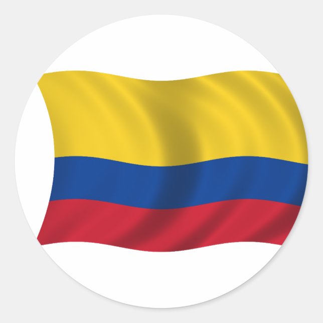 Flag of Colombia Classic Round Sticker (Front)