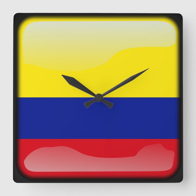 Flag of Colombia Square Wall Clock (Front)