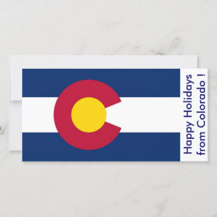 Flag of Colorado, Happy Holidays from U.S.A. Holiday Card