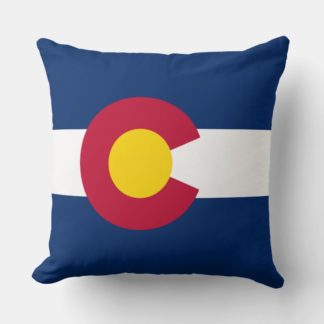 Flag of Colorado Throw Pillow (Front)