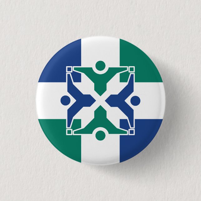 Flag of Columbia, Missouri 1 Inch Round Button (Front)