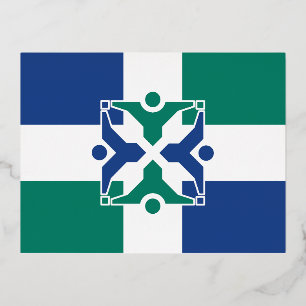 Flag of Columbia, Missouri Foil Holiday Postcard