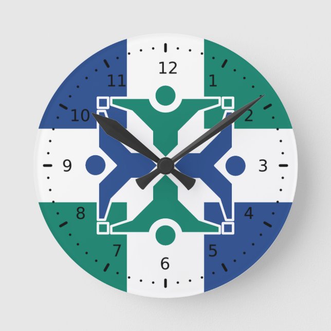 Flag of Columbia, Missouri Round Clock (Front)