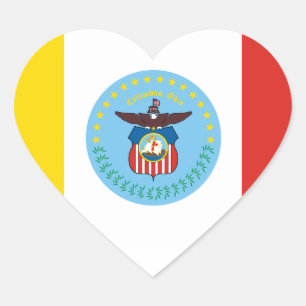 Flag of Columbus, Ohio Heart Sticker