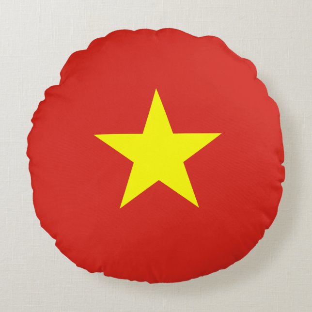 Flag of Communist Vietnam Round Pillow (Front)