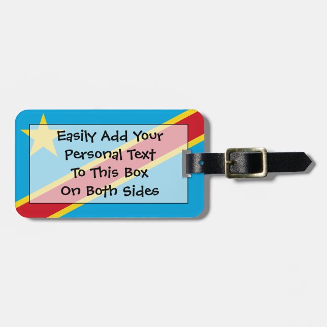 Flag of Congo Easy ID Personal Luggage Tag (Front Horizontal)