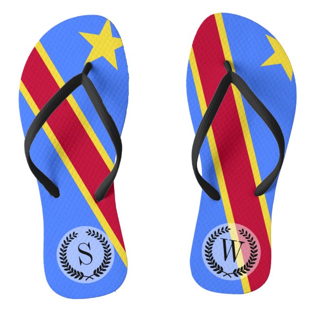 Flag of Congo Flip Flops (Footbed)