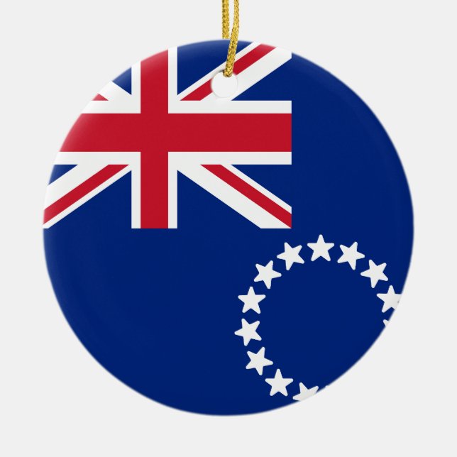 Flag of Cook Islands Ceramic Ornament (Front)