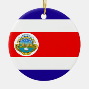 Flag of Costa Rica Ceramic Ornament