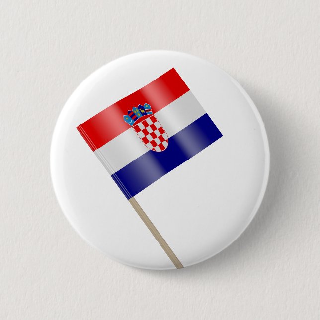 Flag of Croatia 2 Inch Round Button (Front)