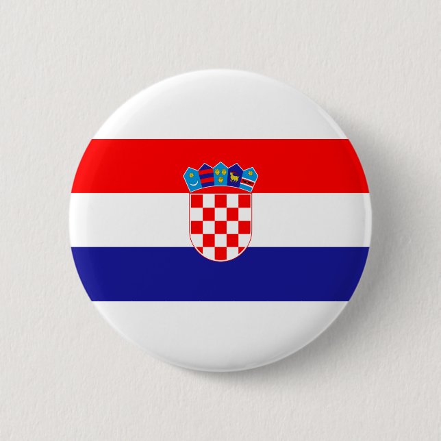 Flag of Croatia 2 Inch Round Button (Front)