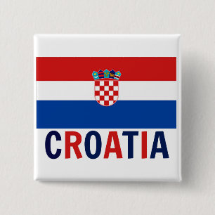 Flag of Croatia 2 Inch Square Button