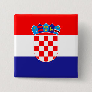 Flag of Croatia 2 Inch Square Button