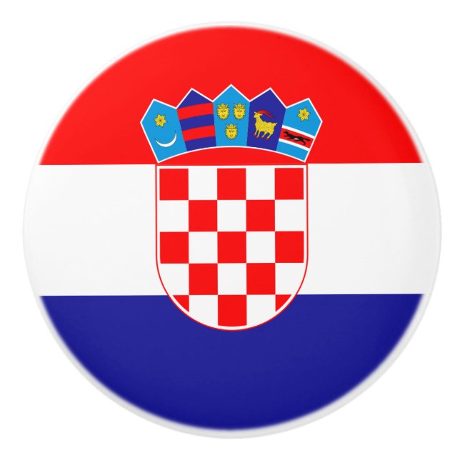 Flag of Croatia Ceramic Knob (Front)