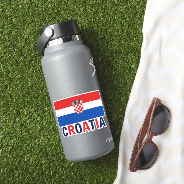 Flag of Croatia Custom-Cut Vinyl Sticker (HydroFlask Insitu)
