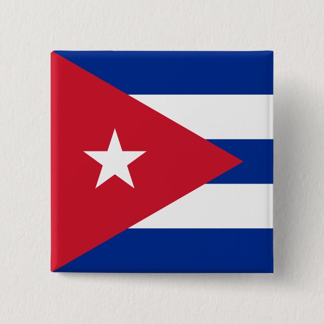 Flag of Cuba 2 Inch Square Button (Front)