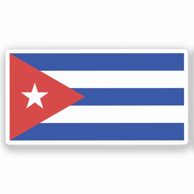 Flag of Cuba Custom-Cut Vinyl Sticker (Recto)