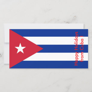 Flag of Cuba, Happy Holidays from Cuba Holiday Card