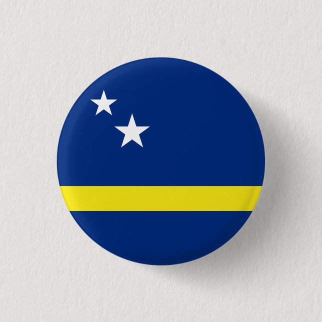 Flag of Curacao 1 Inch Round Button (Front)